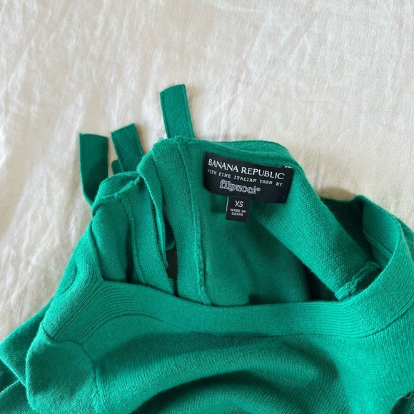 Banana Republic Kelly Green Filpucci Tie Back Sweater XS - Picture 5 of 8